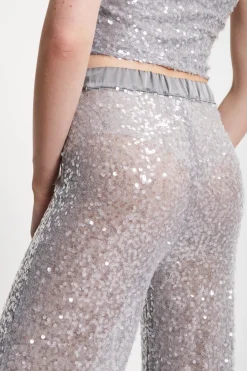Pantalon large avec pailettes
