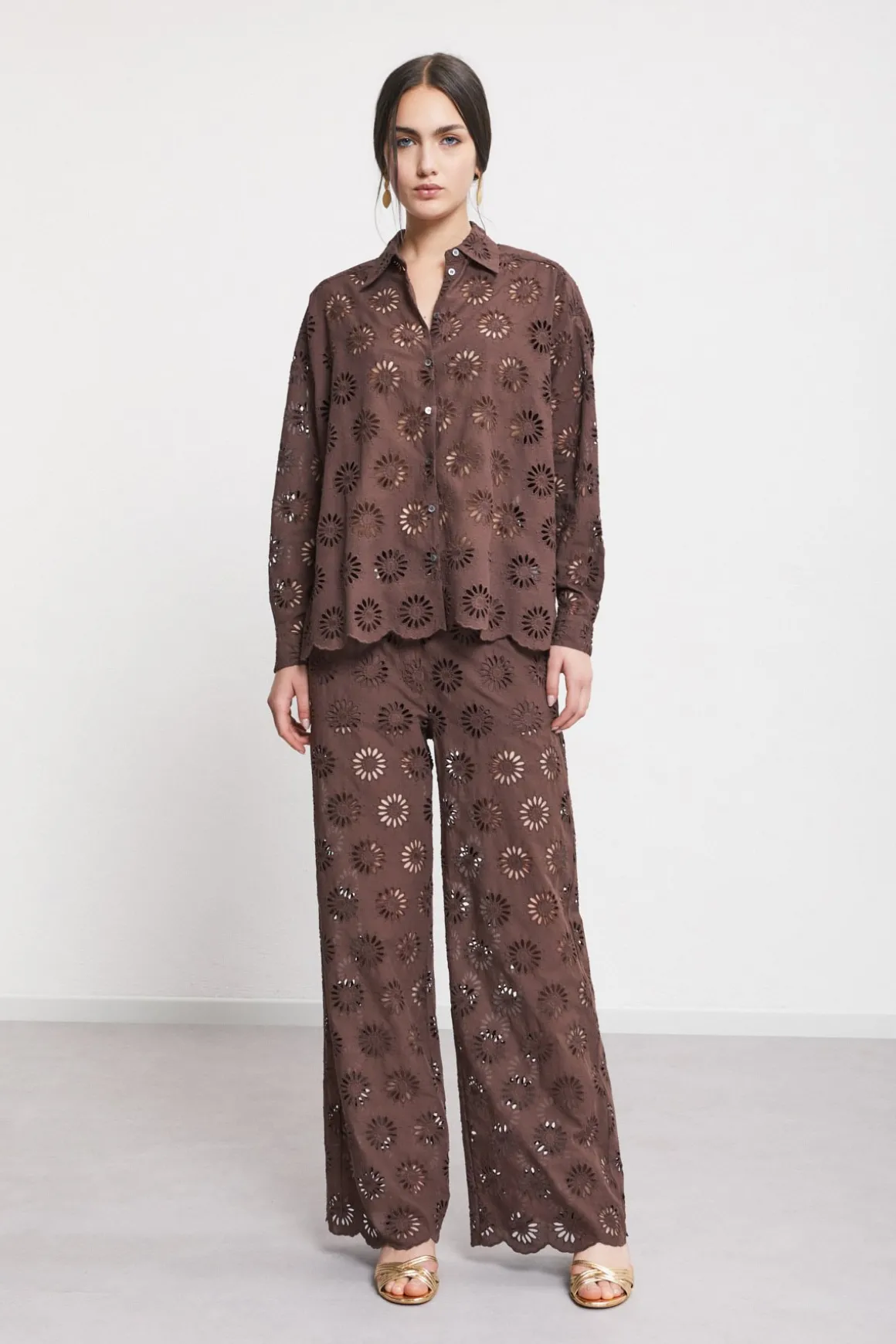 Pantalon large en coton