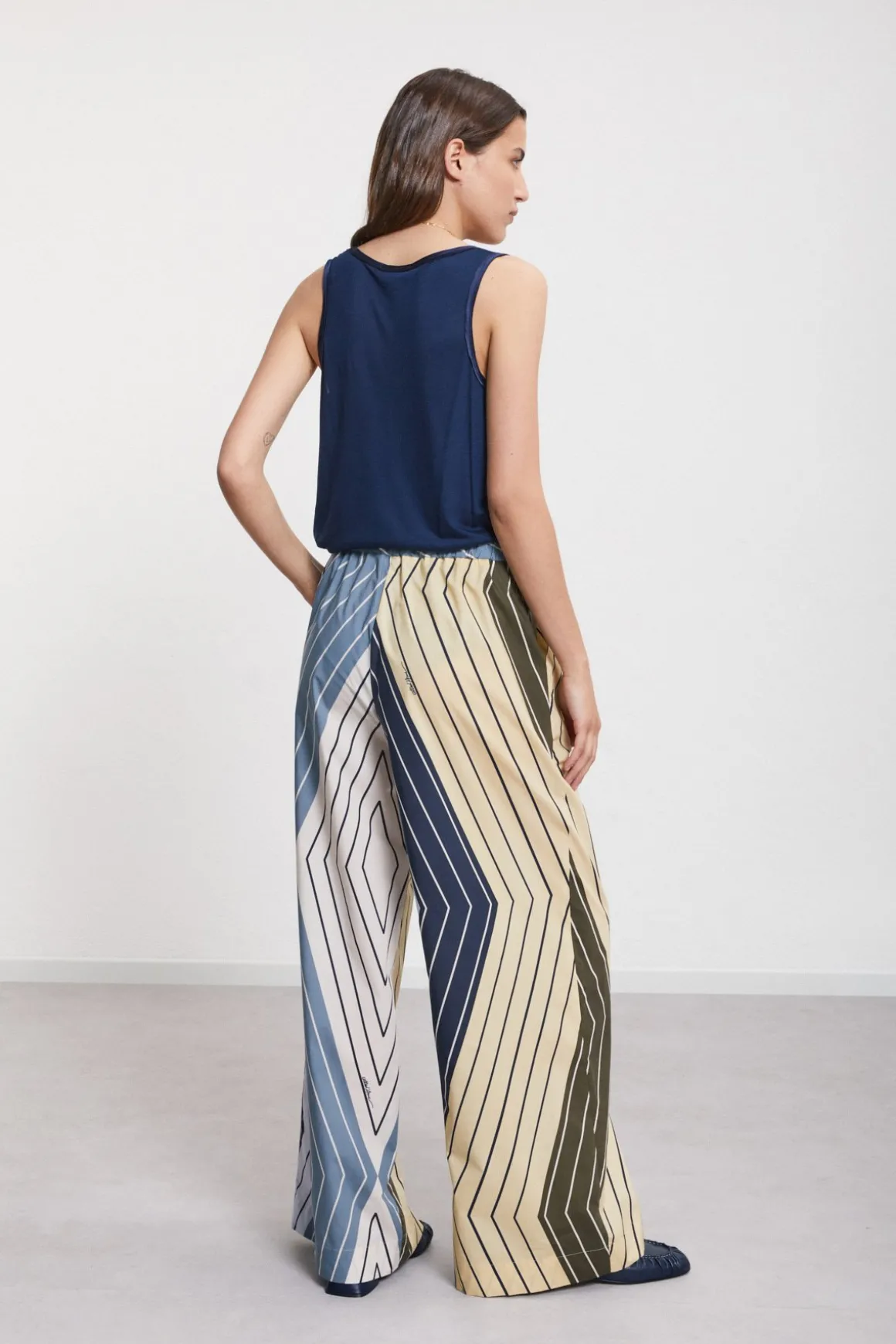 Pantalon large en coton