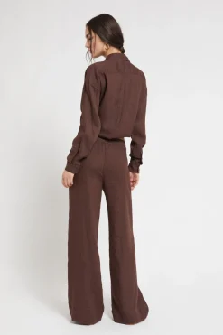 Pantalon large en lin
