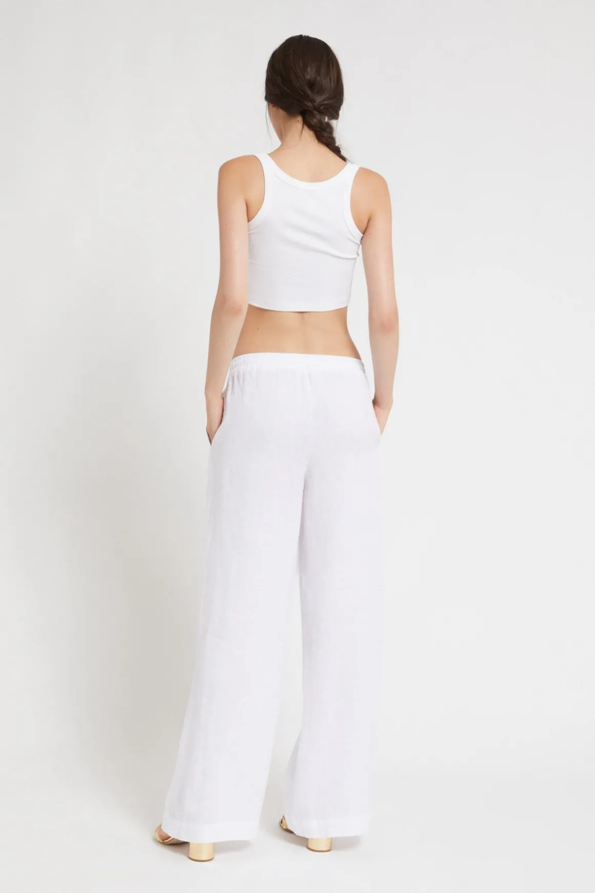Pantalon large en lin
