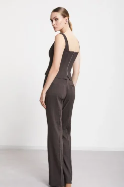 Pantalon large en lin