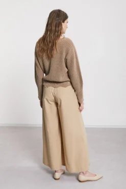 Pantalon large en popeline