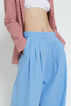 Pantalon large en popeline