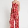 Pantalon large en satin de viscose