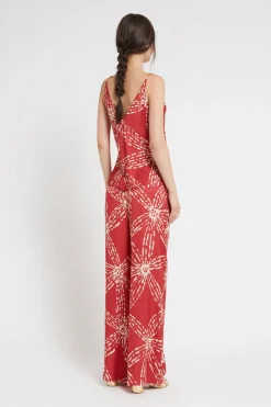 Pantalon large en satin de viscose