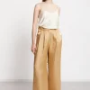 Pantalon large en viscose et lin
