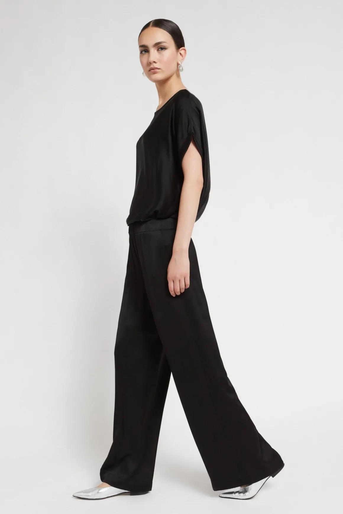 Pantalon large en viscose