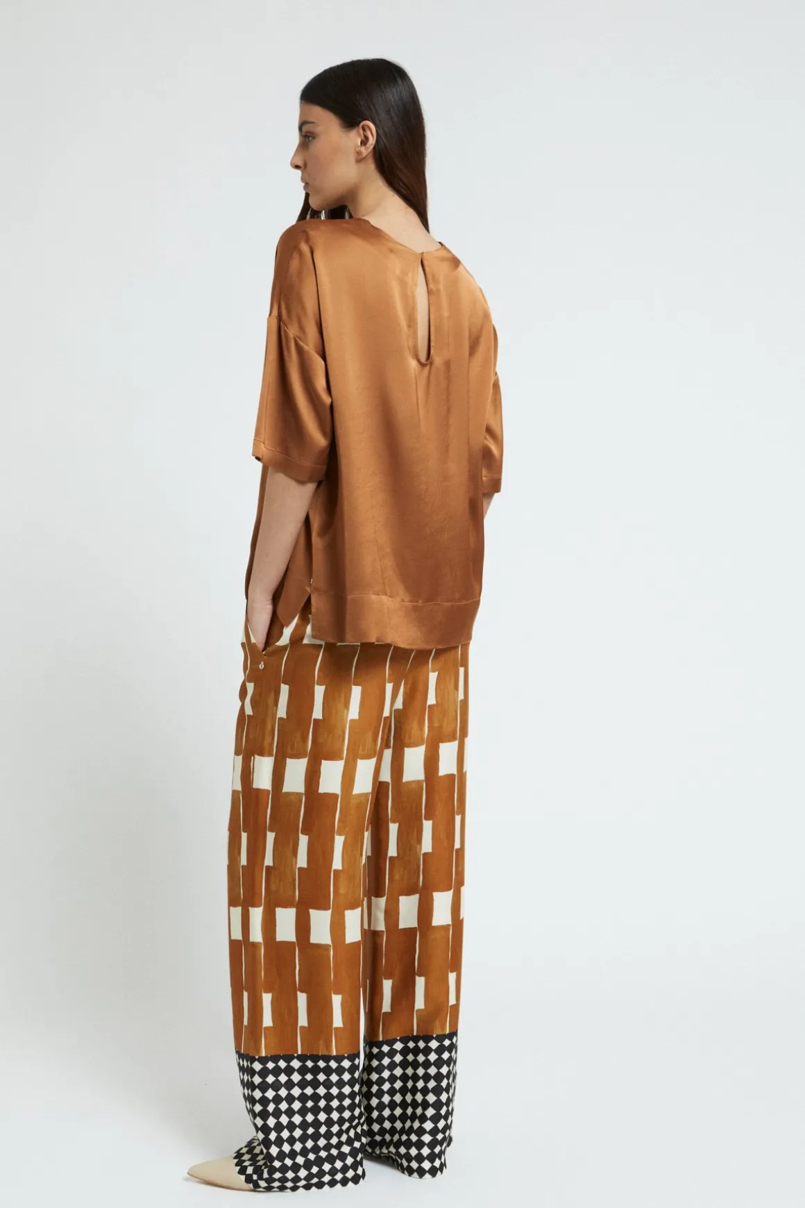 Pantalon large en viscose