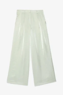Pantalon large en viscose et lin