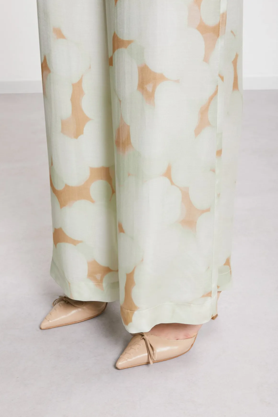 Pantalon large en viscose imprimée