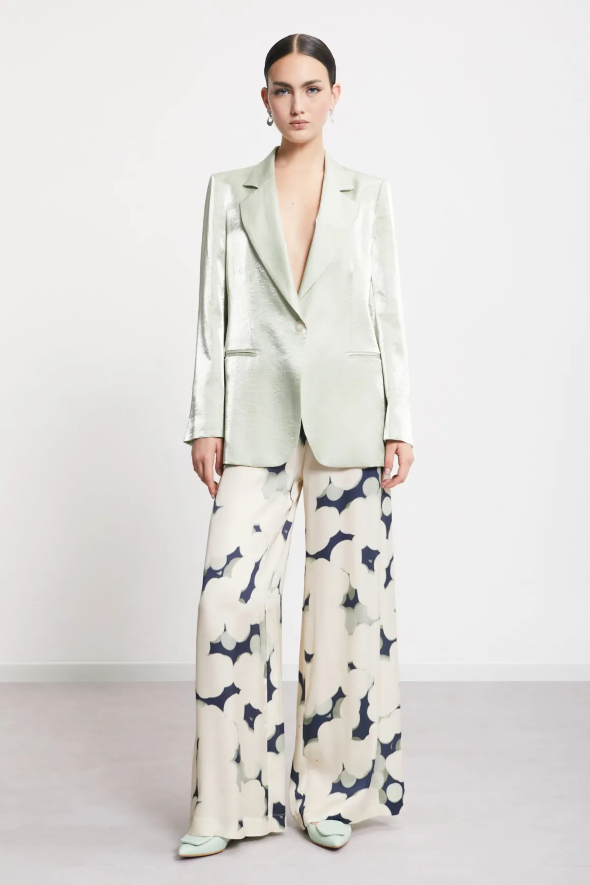 Pantalon large en viscose imprimée