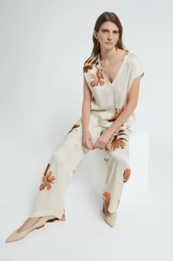 Pantalon large en viscose