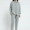 Pantalon longueur cheville en popeline