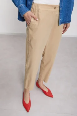 Pantalon longueur cheville en popeline
