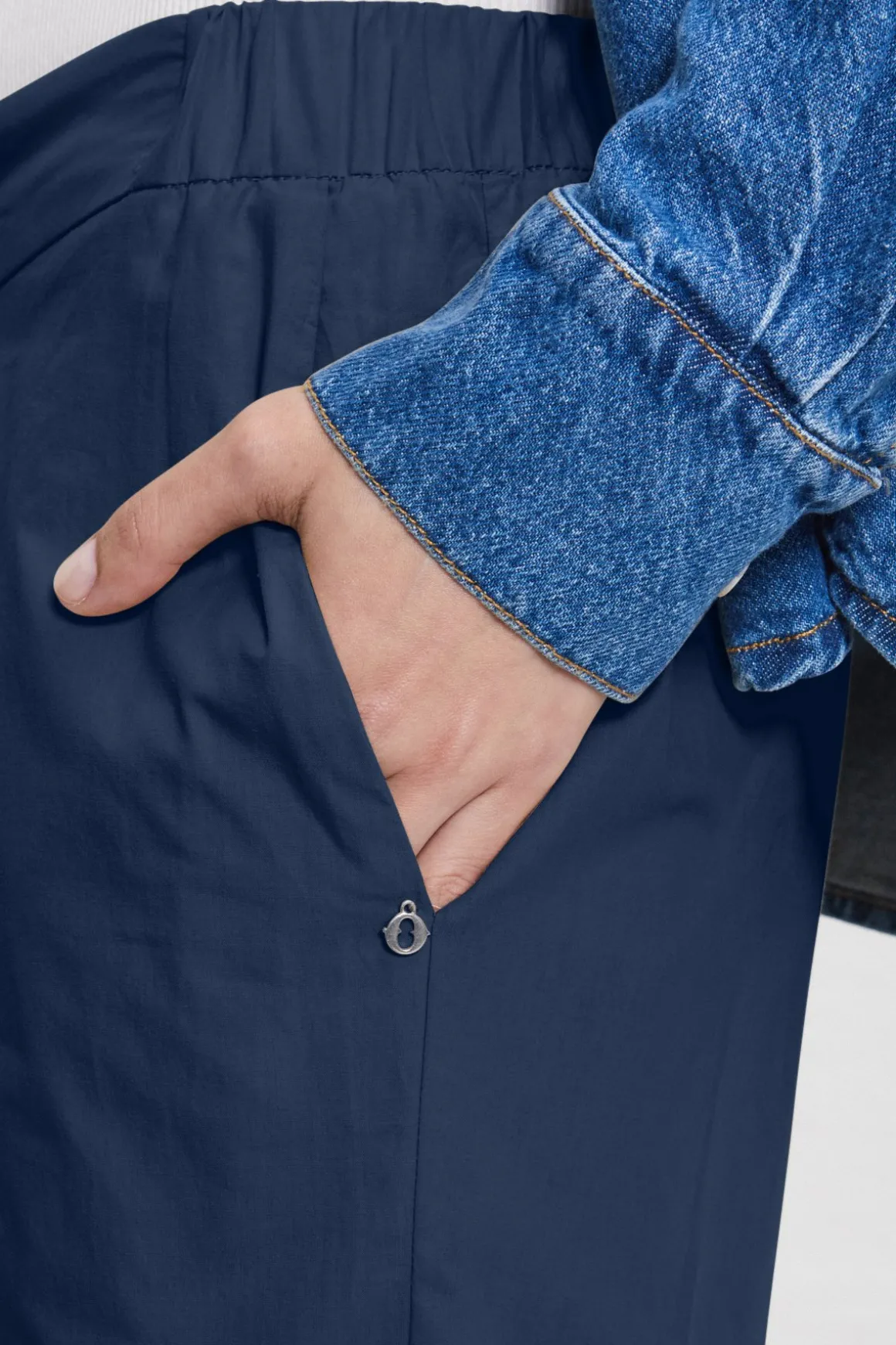 Pantalon longueur cheville en popeline