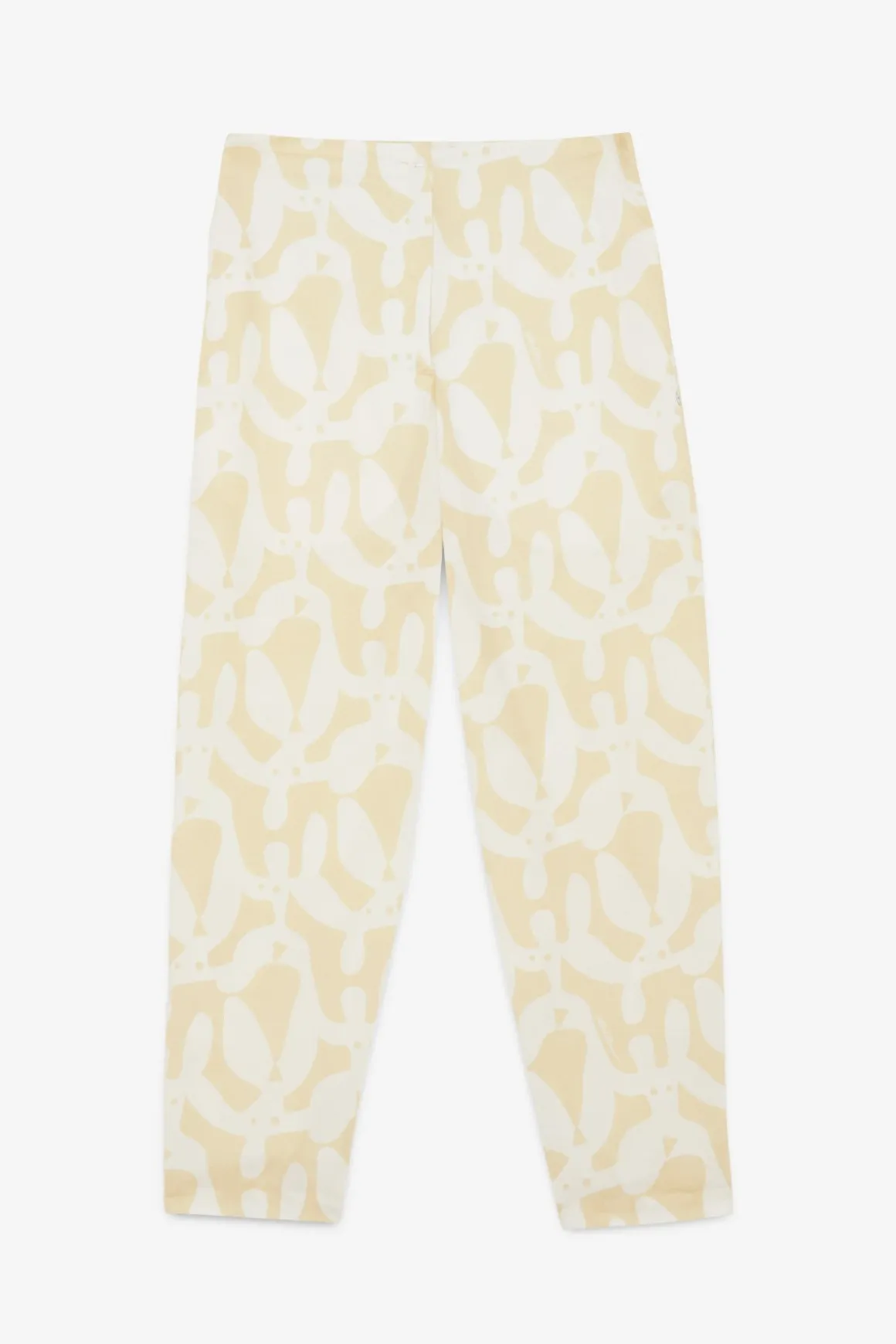 Pantalon longueur cheville en popeline imprimée