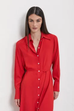 Robe chemisier courte en soie mélangée