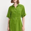 Robe chemisier courte en lin