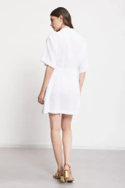 Robe chemisier courte en lin
