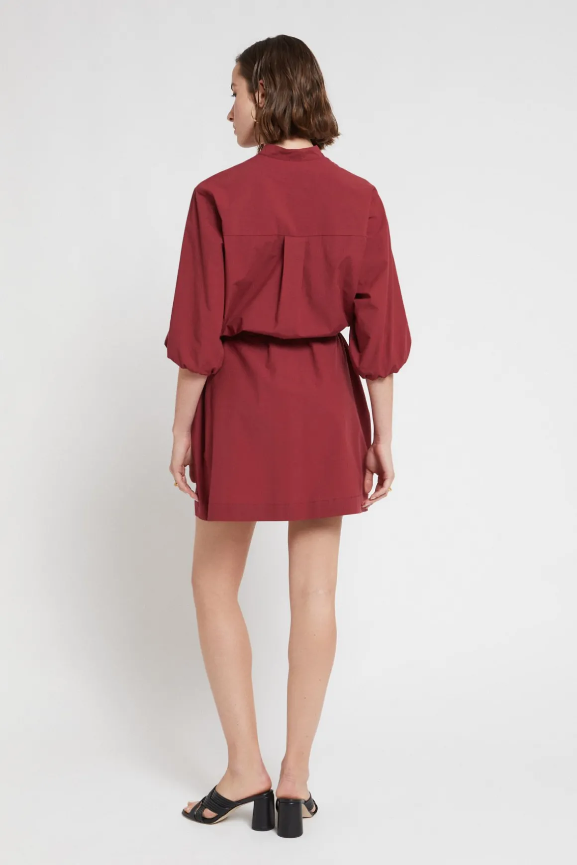 Robe chemisier courte en popeline