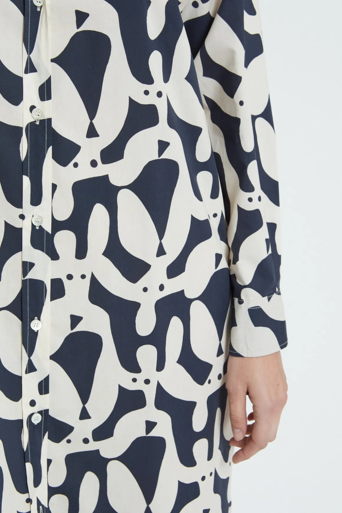 Robe chemisier en popeline imprimée