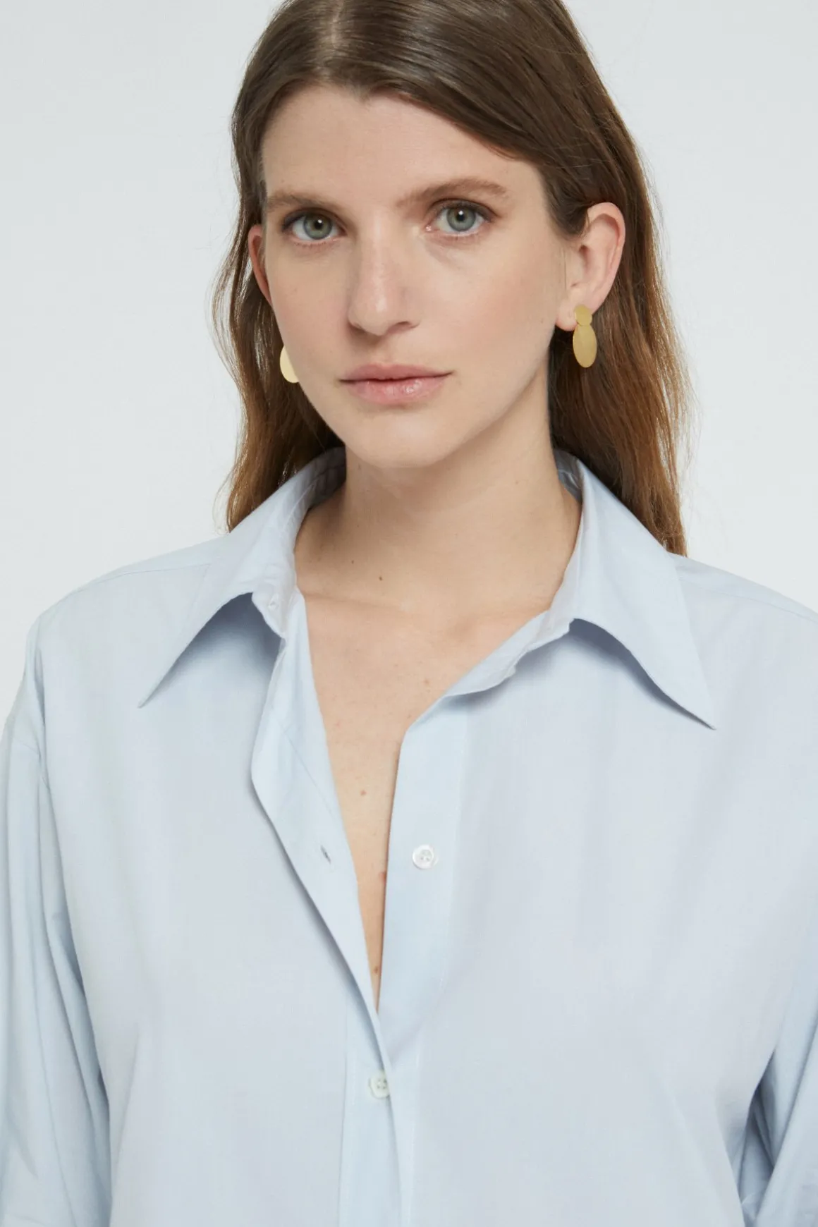 Robe chemisier midi en popeline
