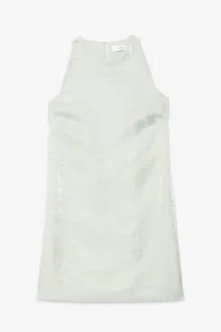 Robe courte en lin et viscose