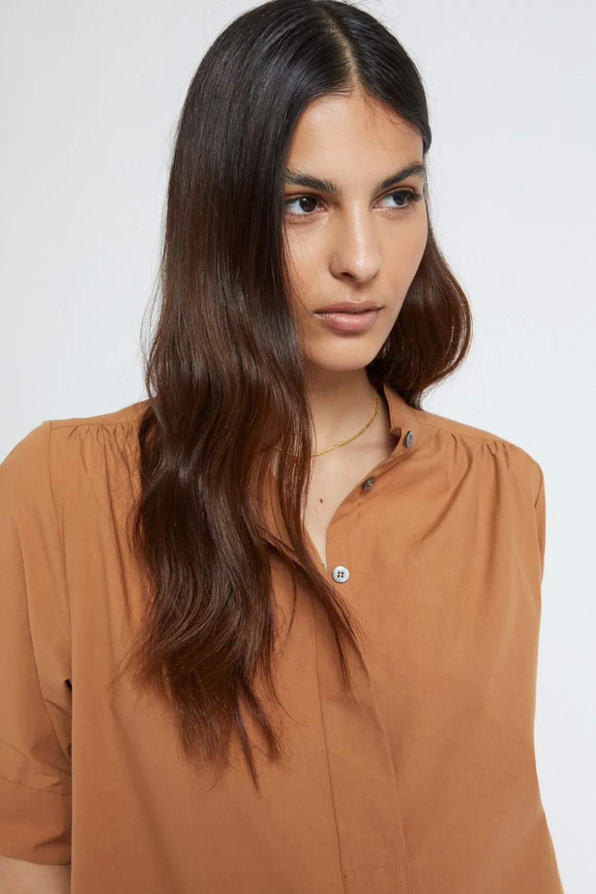 Robe courte en popeline