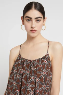 Robe longue en coton imprimé