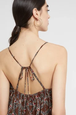 Robe longue en coton imprimé