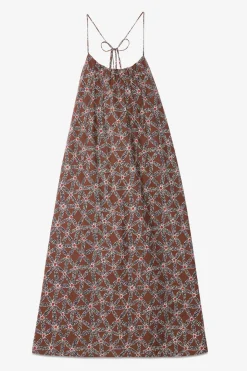 Robe longue en coton imprimé