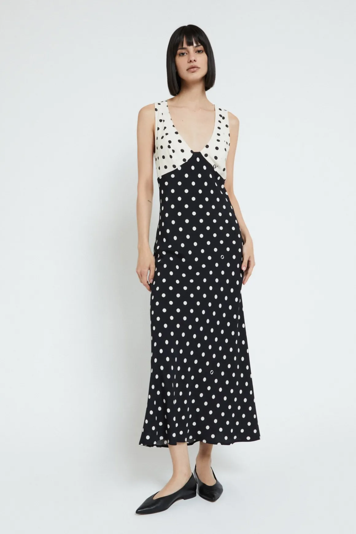 Robe longue en crêpe de viscose