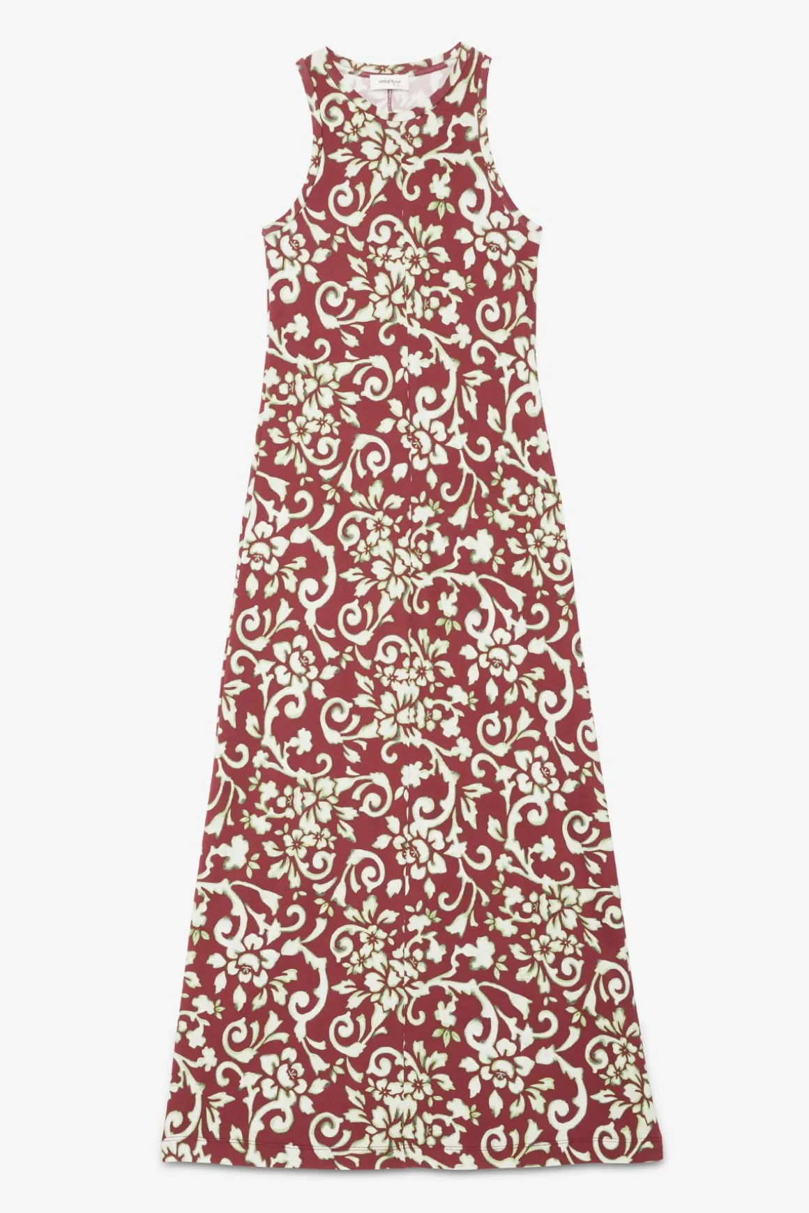 Robe longue en jersey de coton imprimé