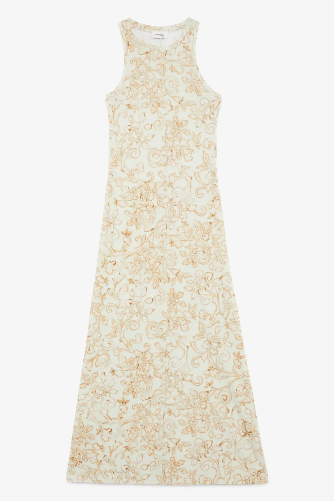 Robe longue en jersey de coton imprimé