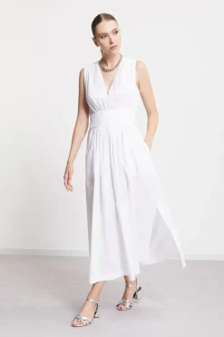 Robe longue en popeline
