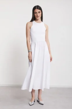Robe longue en popeline