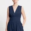 Robe longue en popeline