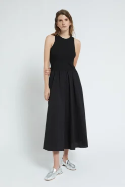 Robe longue en popeline