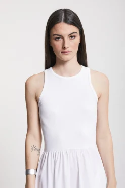 Robe longue en popeline