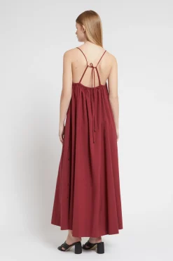 Robe longue en popeline