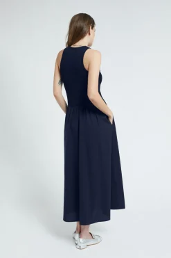 Robe longue en popeline