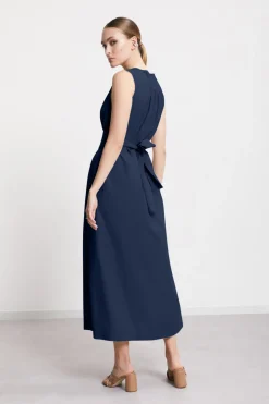 Robe longue en popeline