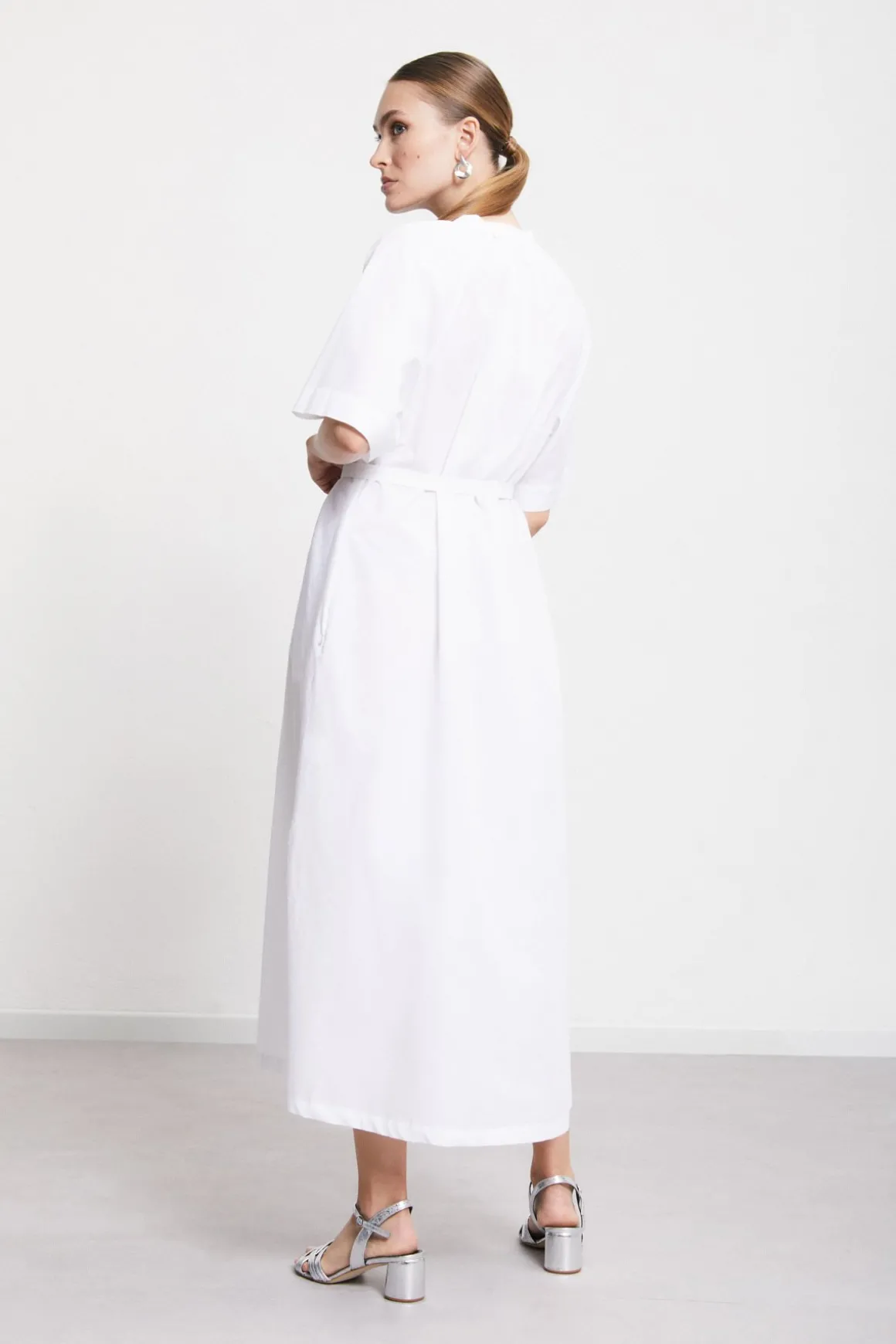 Robe longue en popeline