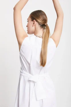 Robe longue en popeline