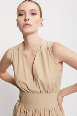 Robe longue en popeline
