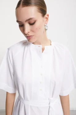 Robe longue en popeline