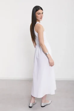 Robe longue en popeline