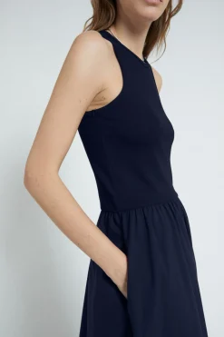 Robe longue en popeline