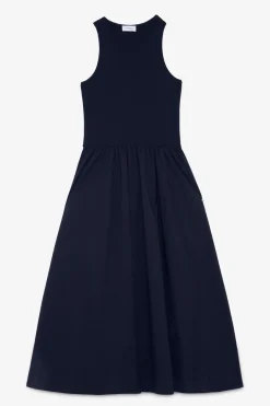 Robe longue en popeline